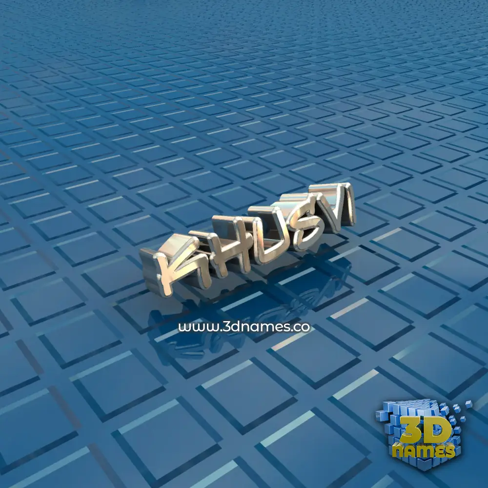 khusvi in Blue Bling style - 3D name wallpaper