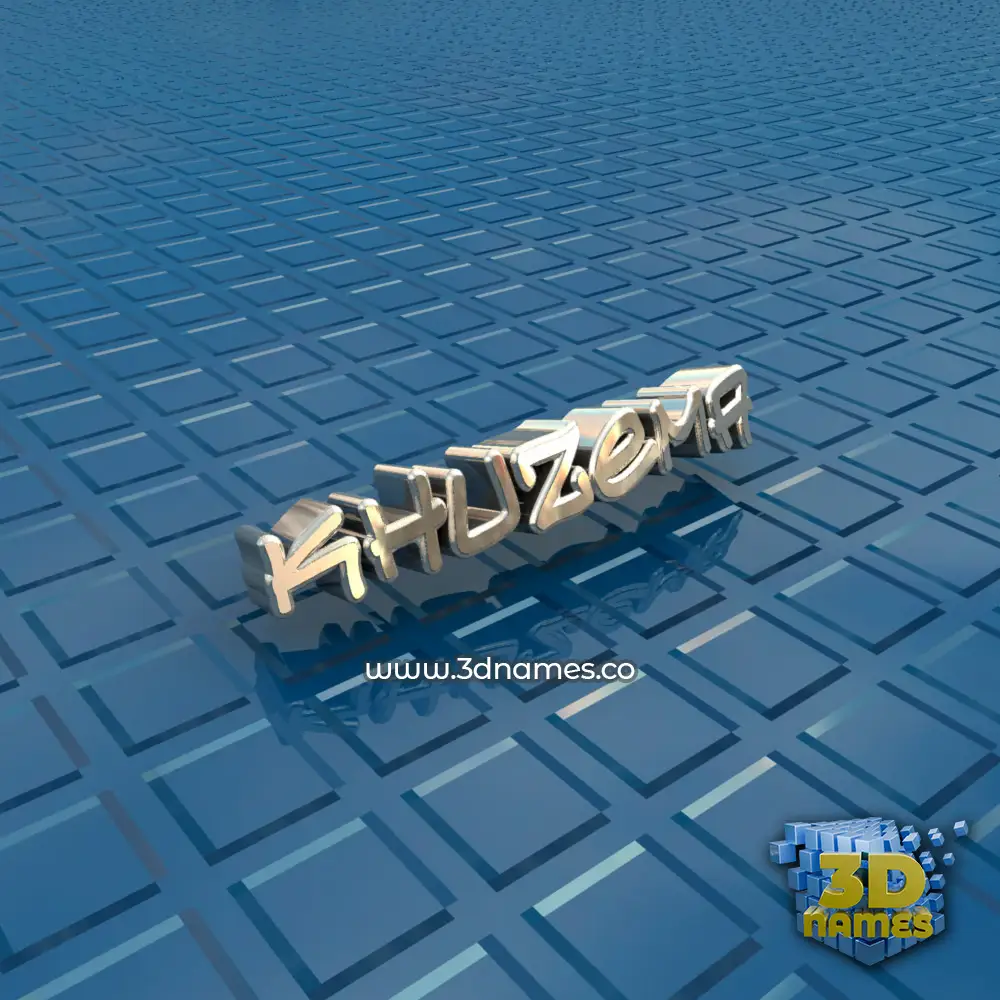 khuzema in Blue Bling style - 3D name wallpaper