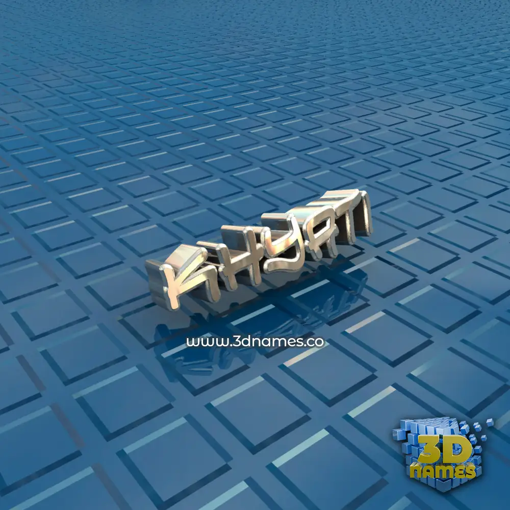 khyati in Blue Bling style - 3D name wallpaper