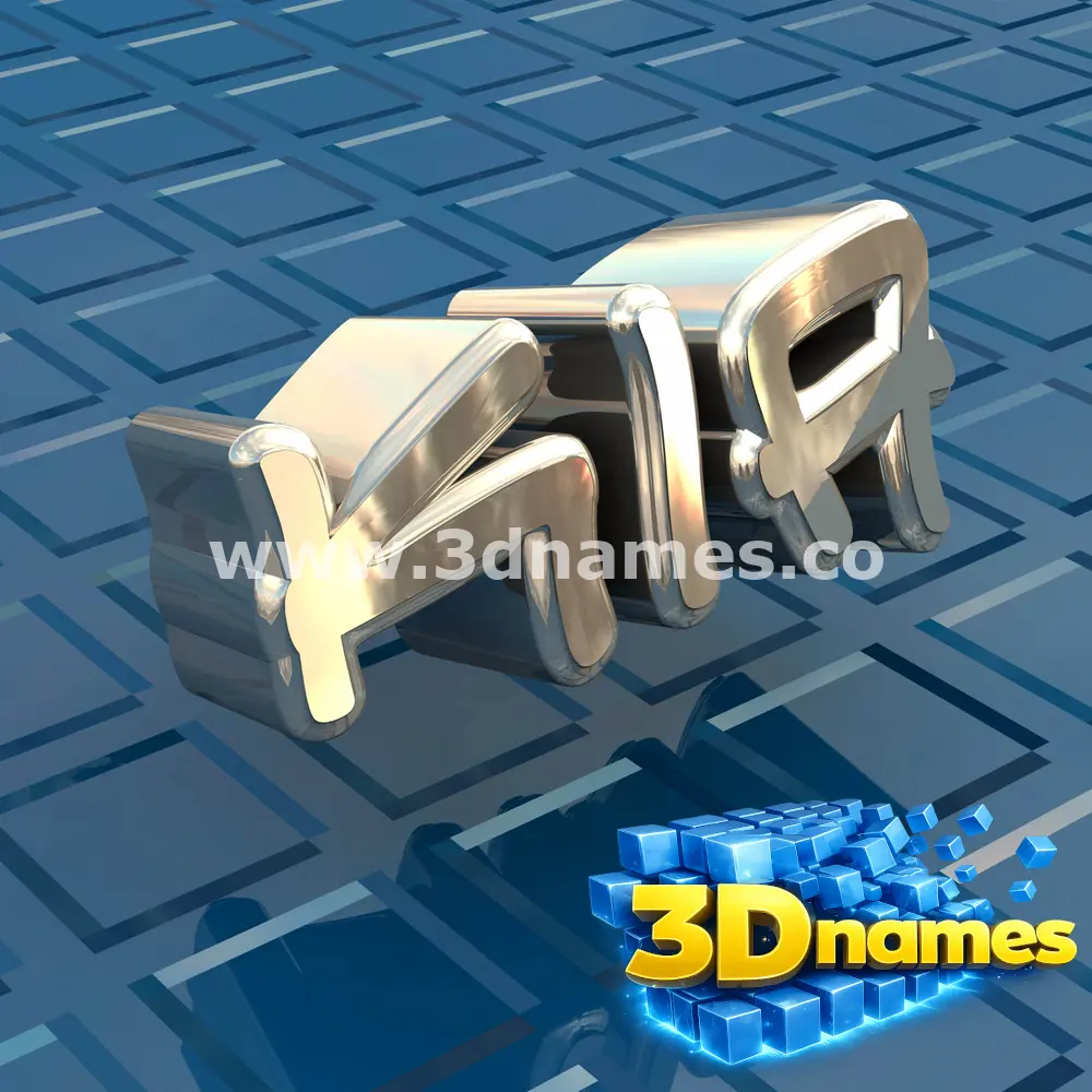 kia in Blue Bling style - 3D name wallpaper