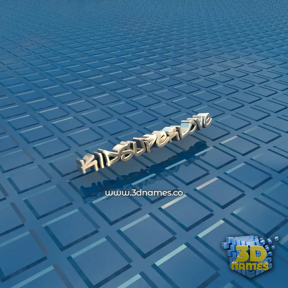 kidsuperlove in Blue Bling style - 3D name wallpaper