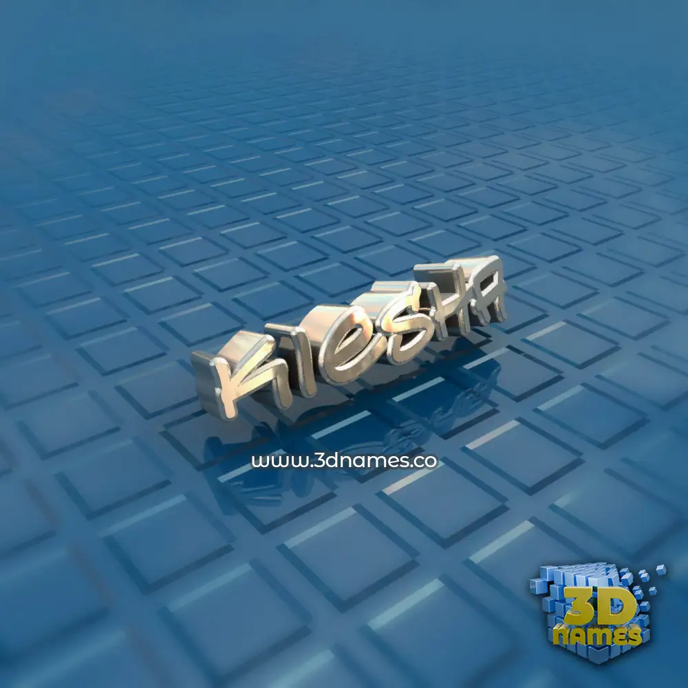 kiesha in Blue Bling style - 3D name wallpaper