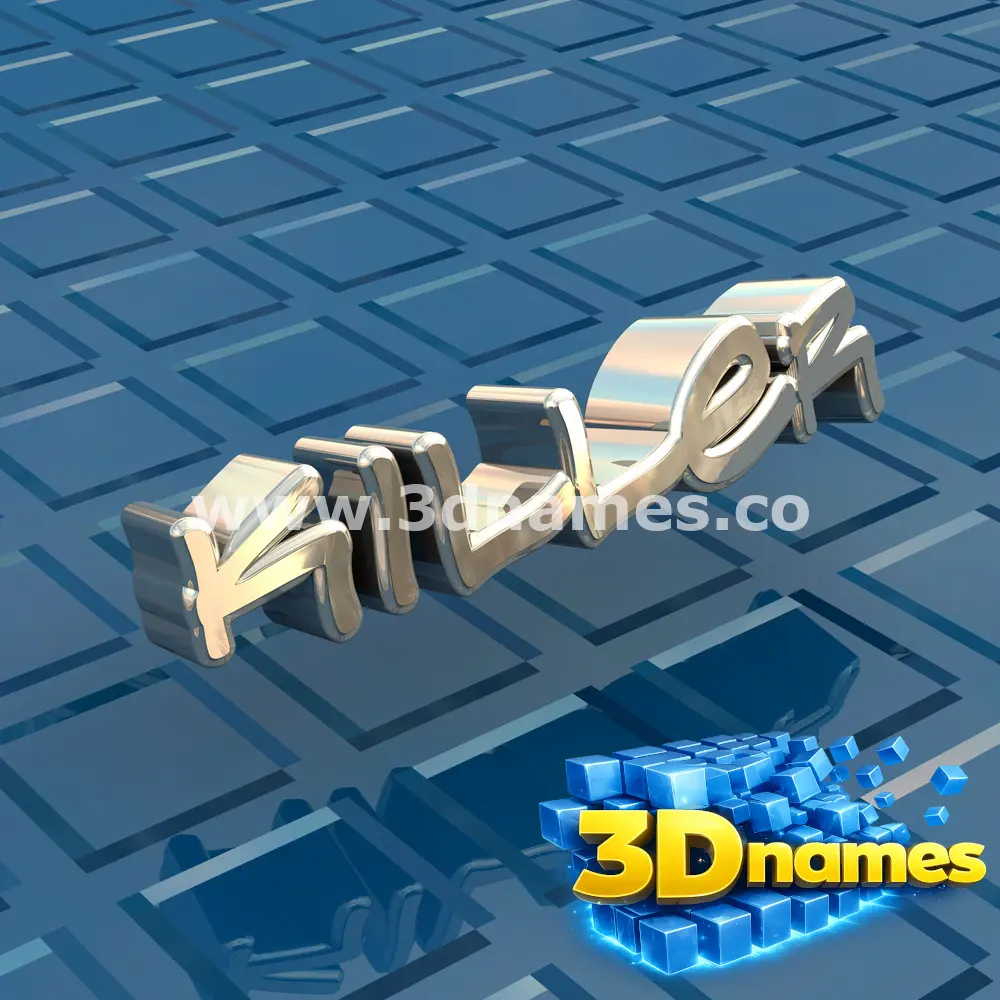 killer in Blue Bling style - 3D name wallpaper