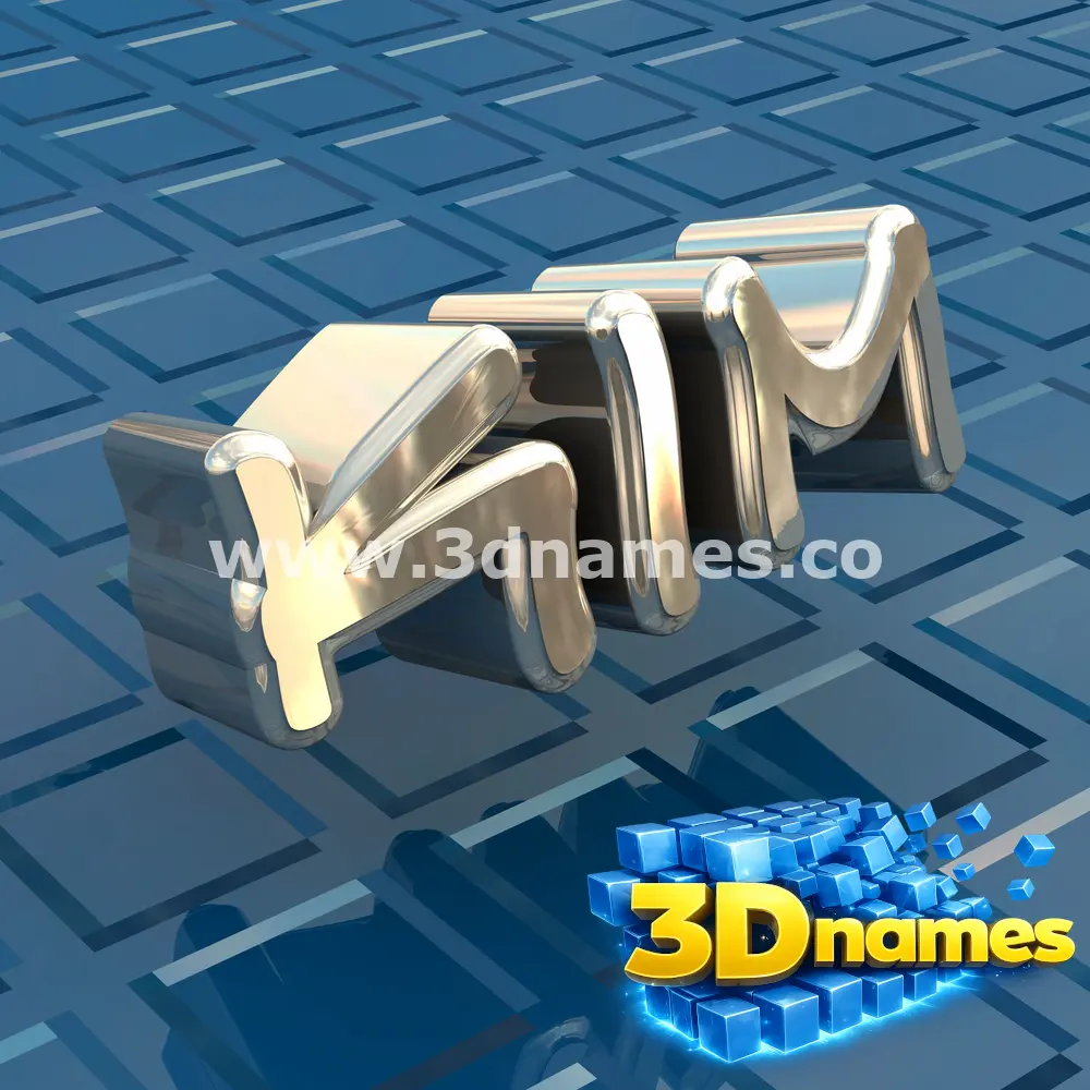 kim in Blue Bling style - 3D name wallpaper