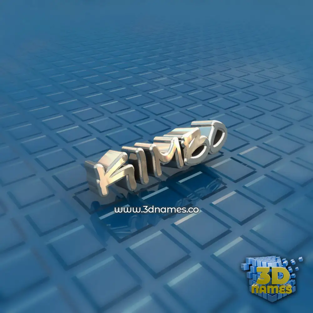 kimbo in Blue Bling style - 3D name wallpaper