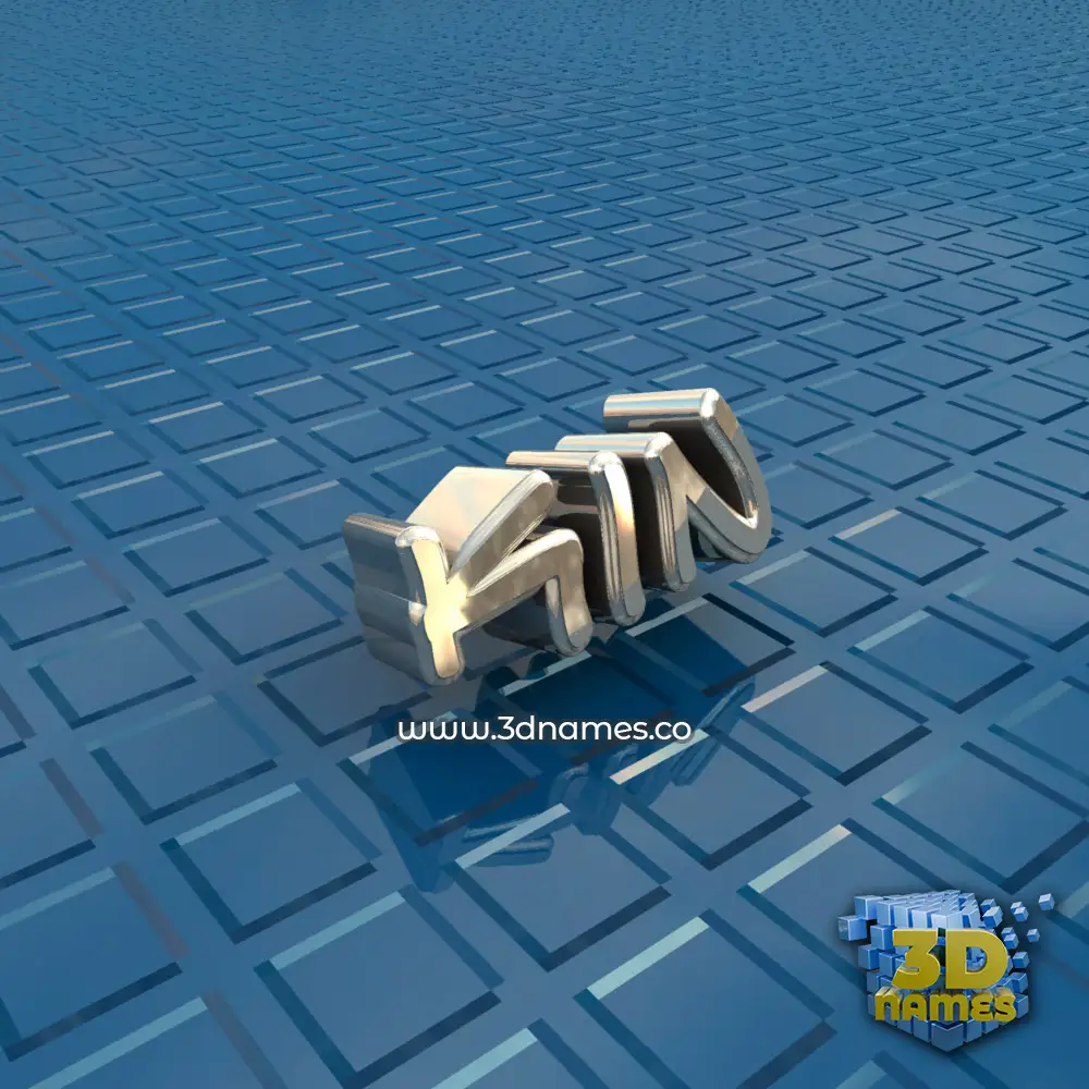 kin in Blue Bling style - 3D name wallpaper