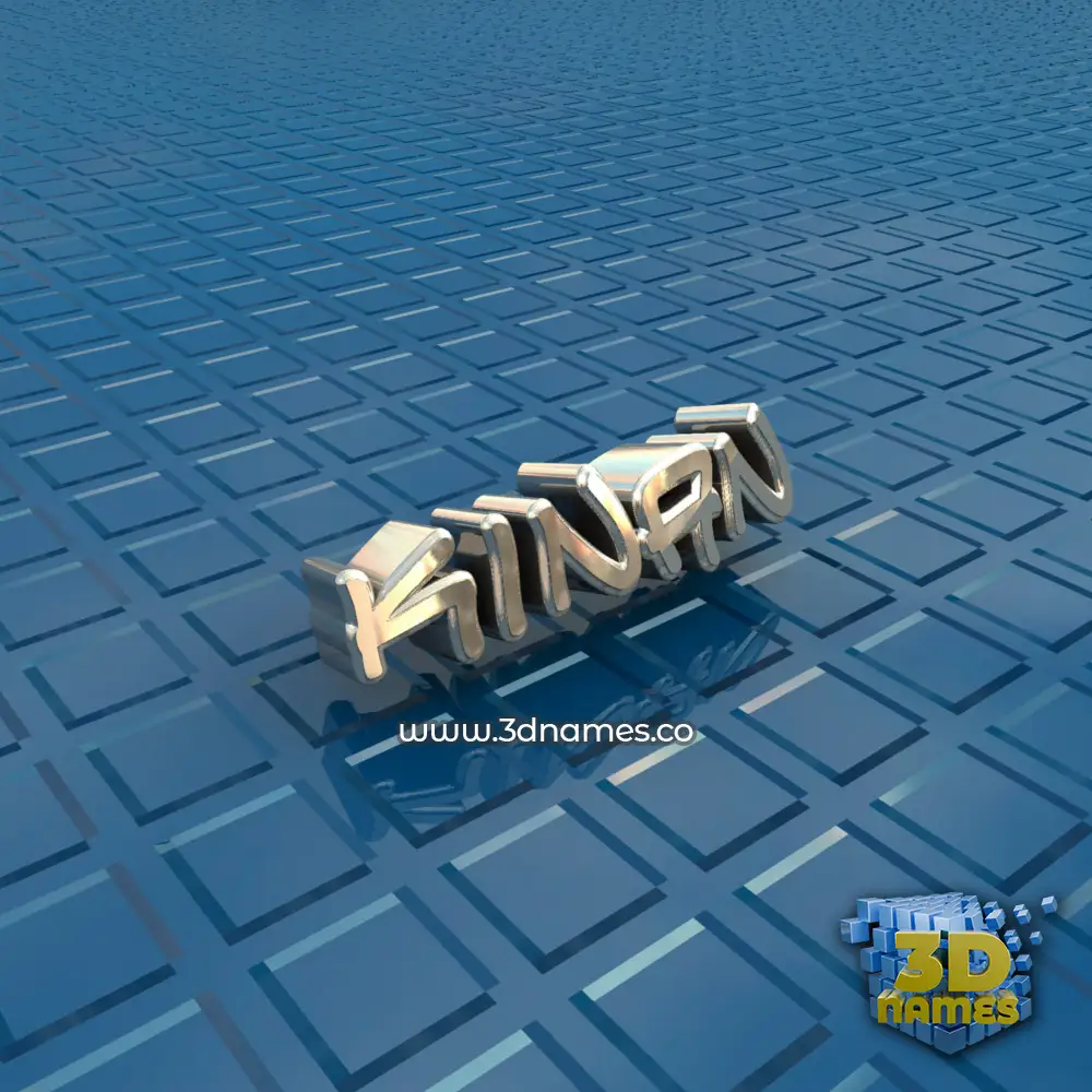 kinan in Blue Bling style - 3D name wallpaper