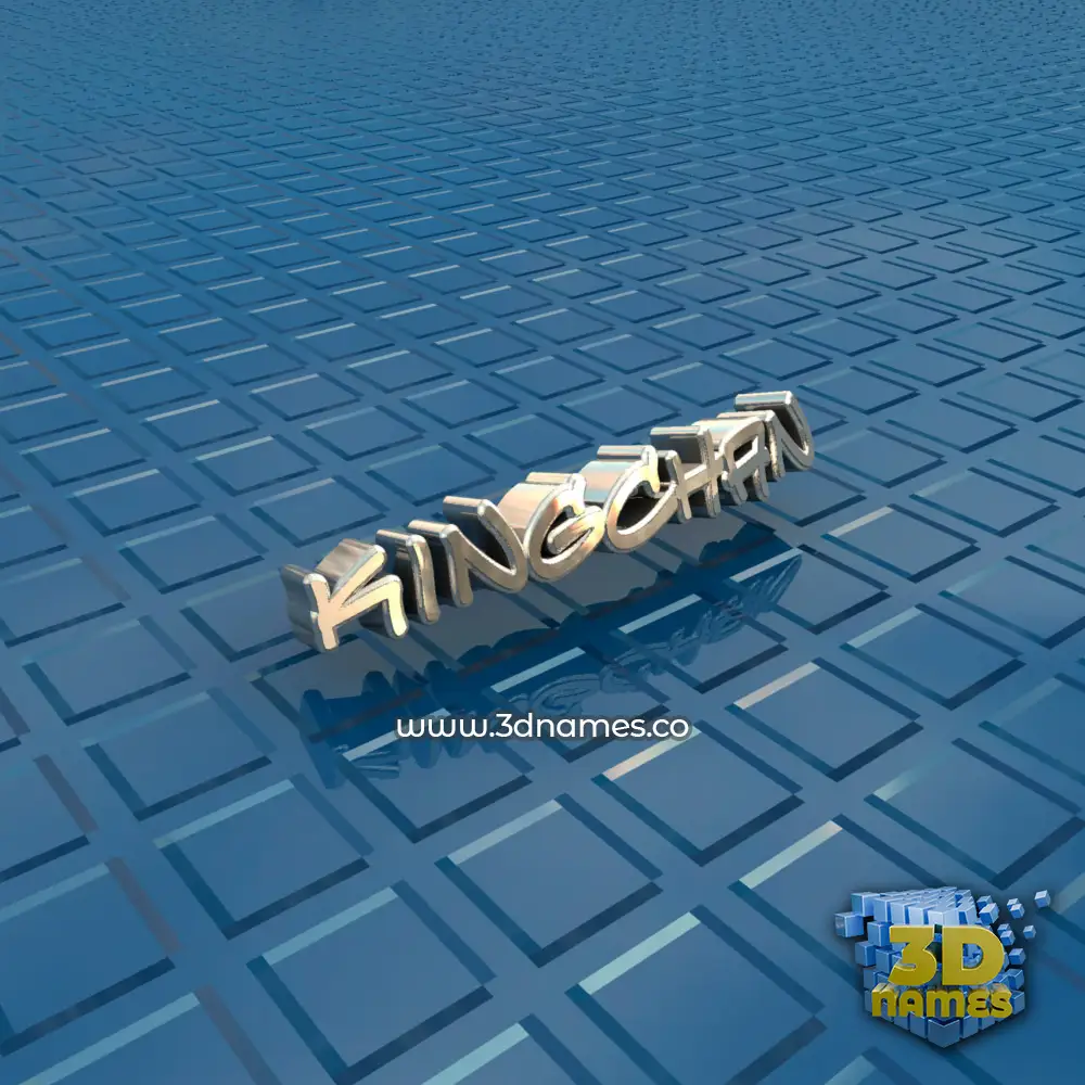 kingchan in Blue Bling style - 3D name wallpaper