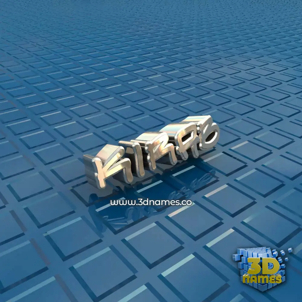 kirab in Blue Bling style - 3D name wallpaper