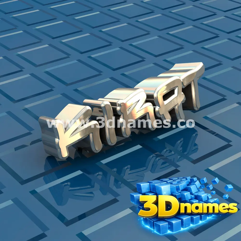 kirat in Blue Bling style - 3D name wallpaper