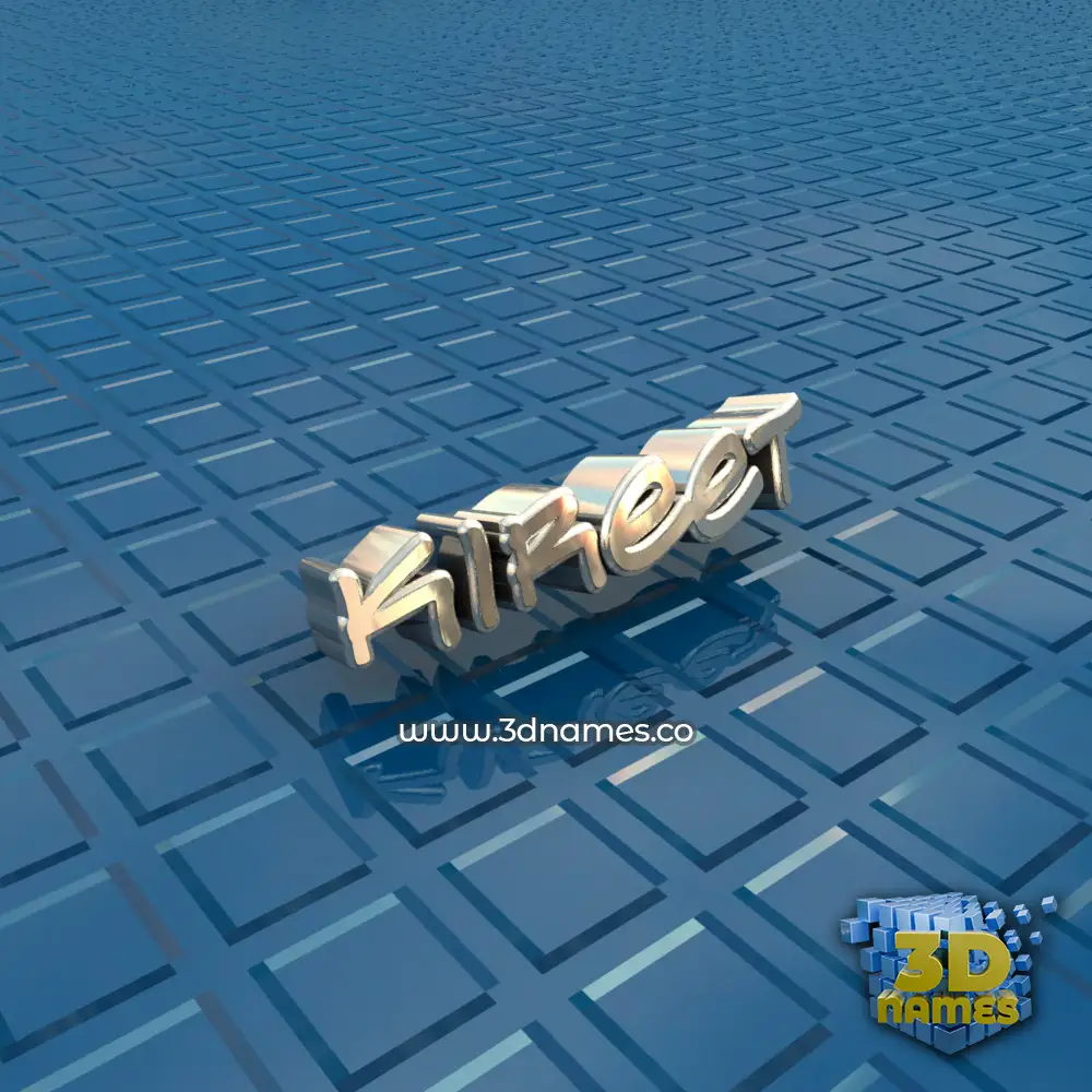 kireet in Blue Bling style - 3D name wallpaper