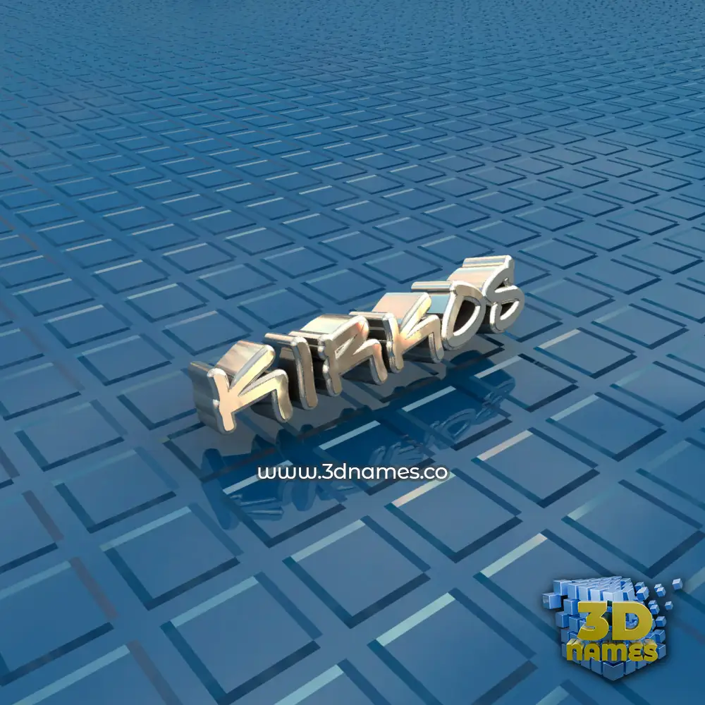 kirkos in Blue Bling style - 3D name wallpaper