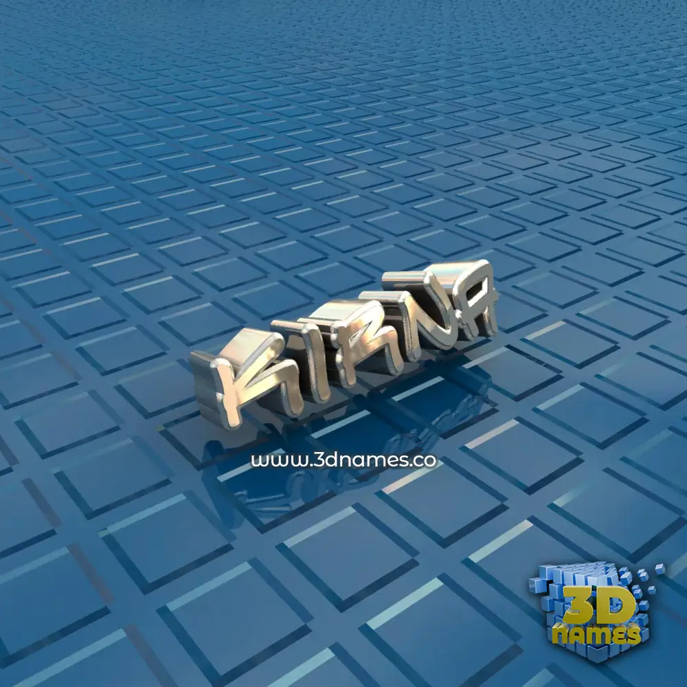 kirna in Blue Bling style - 3D name wallpaper