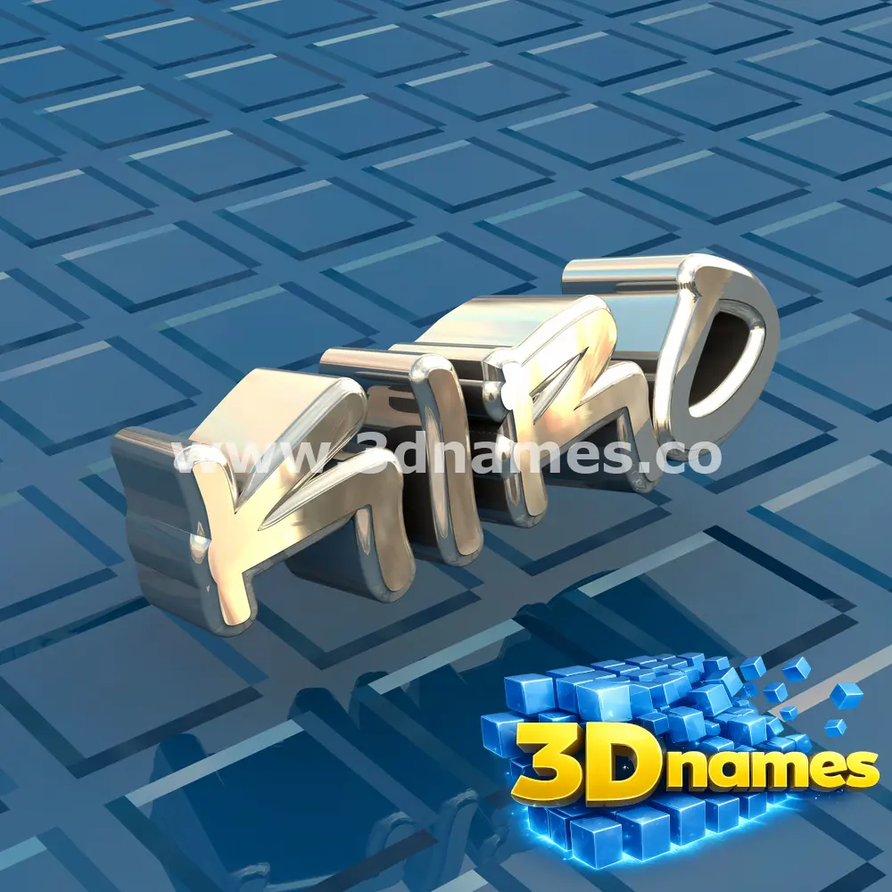 kiro in Blue Bling style - 3D name wallpaper