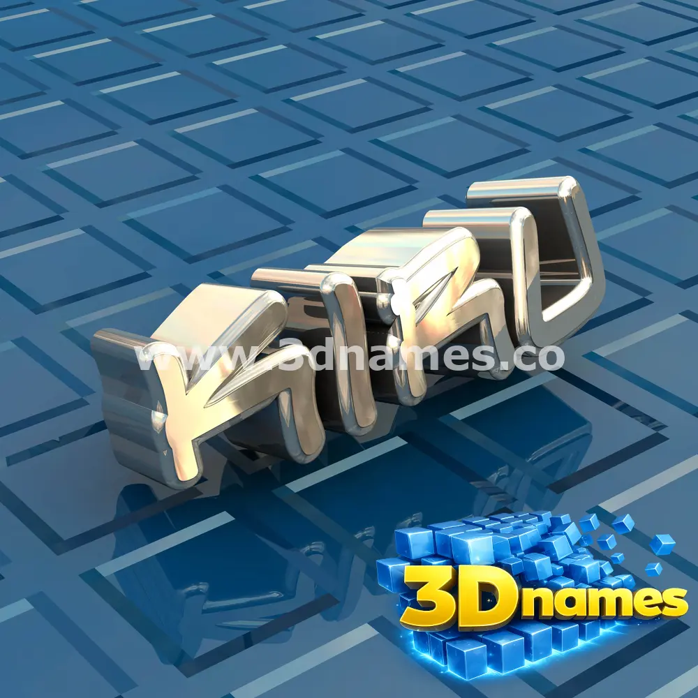 kiru in Blue Bling style - 3D name wallpaper