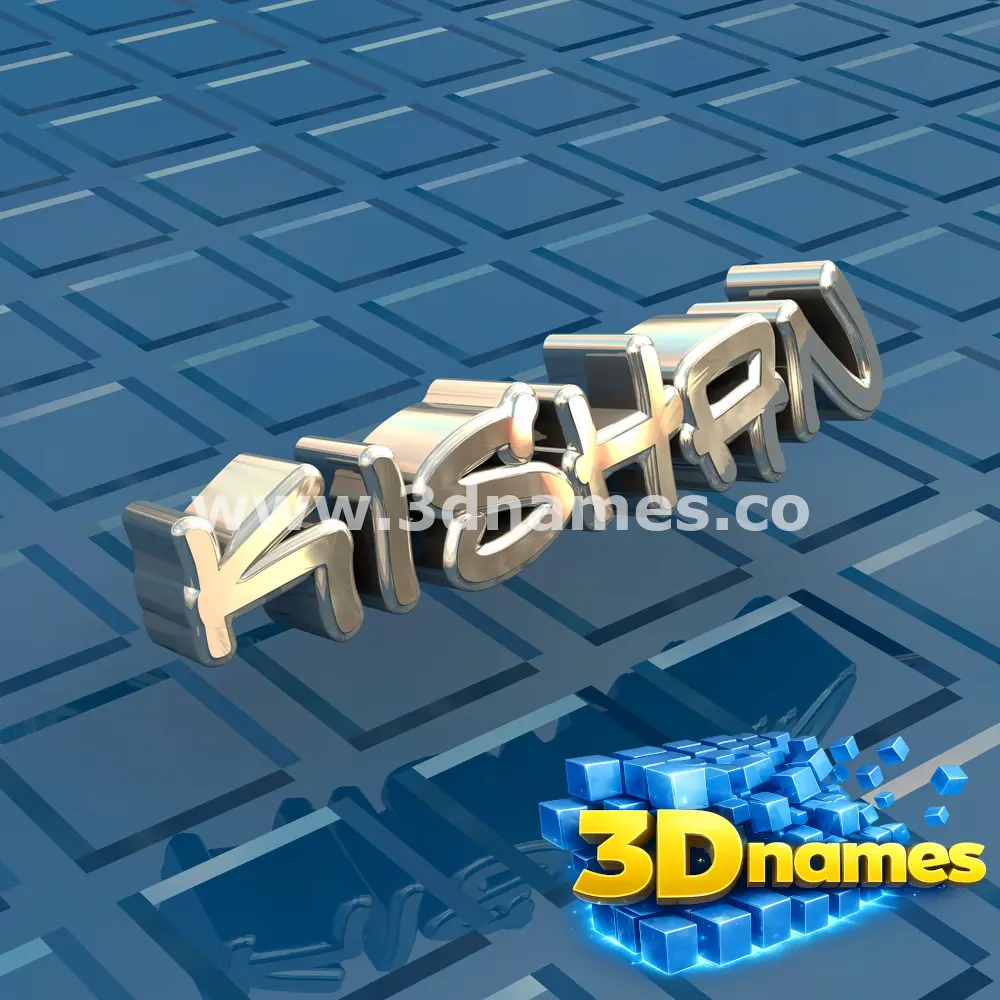 kishan in Blue Bling style - 3D name wallpaper