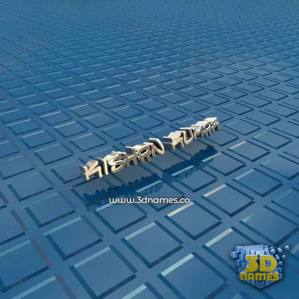 kishan kumar in Blue Bling style - 3D name wallpaper