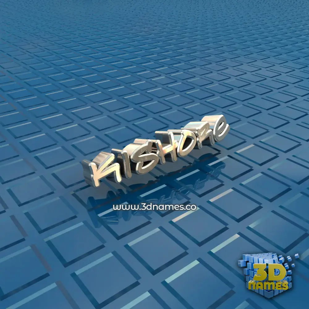 kishore in Blue Bling style - 3D name wallpaper