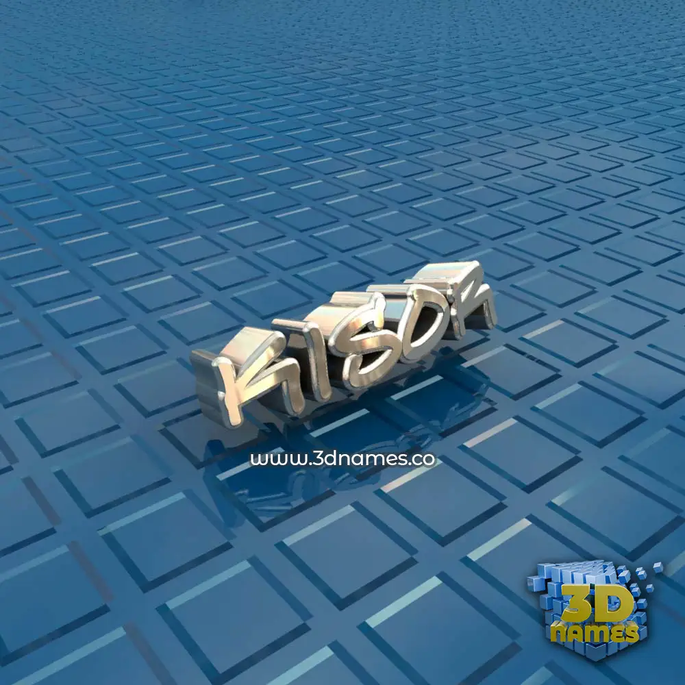 kisor in Blue Bling style - 3D name wallpaper
