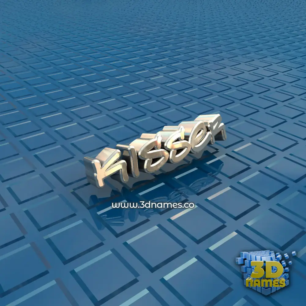 kisser in Blue Bling style - 3D name wallpaper