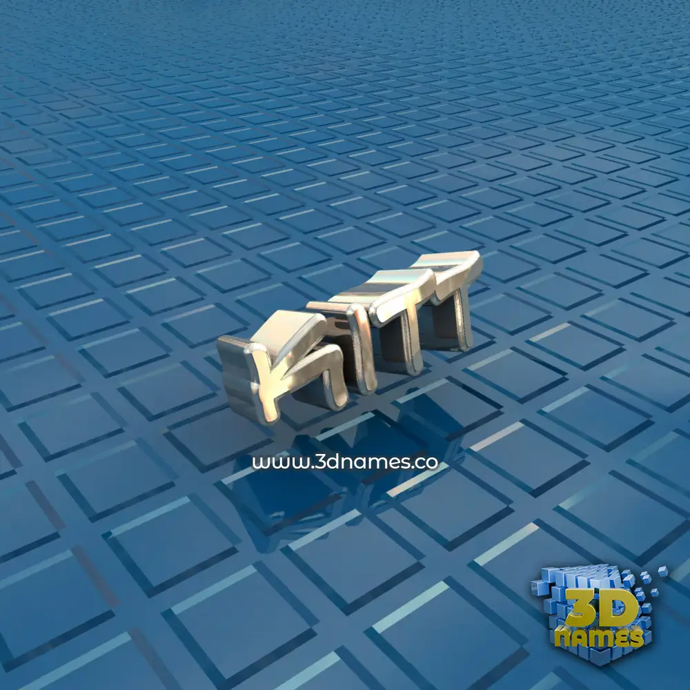 kitt in Blue Bling style - 3D name wallpaper