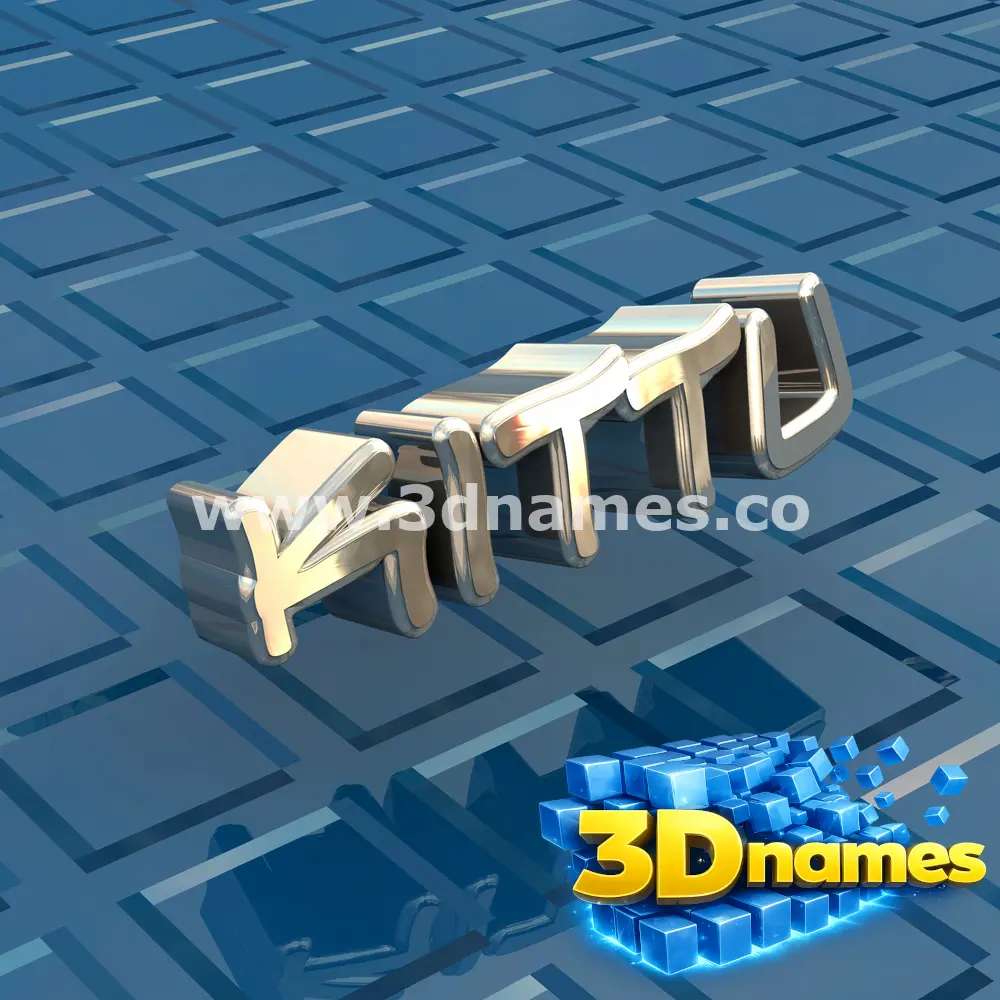 kittu in Blue Bling style - 3D name wallpaper