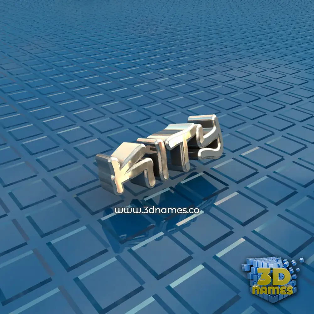 kity in Blue Bling style - 3D name wallpaper