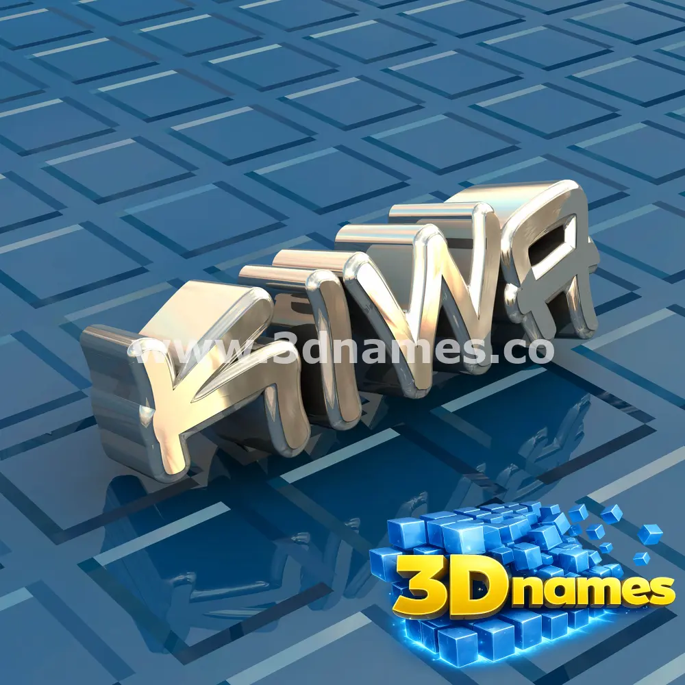 kiwa in Blue Bling style - 3D name wallpaper