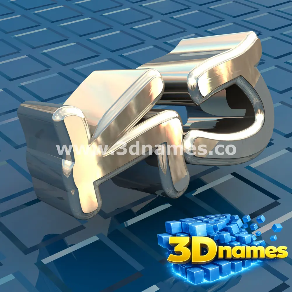 kj in Blue Bling style - 3D name wallpaper