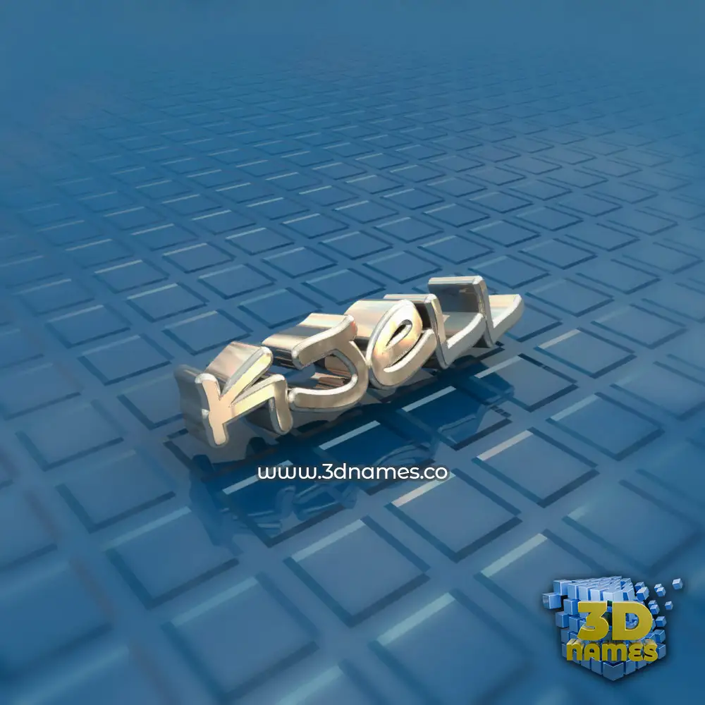 kjell in Blue Bling style - 3D name wallpaper