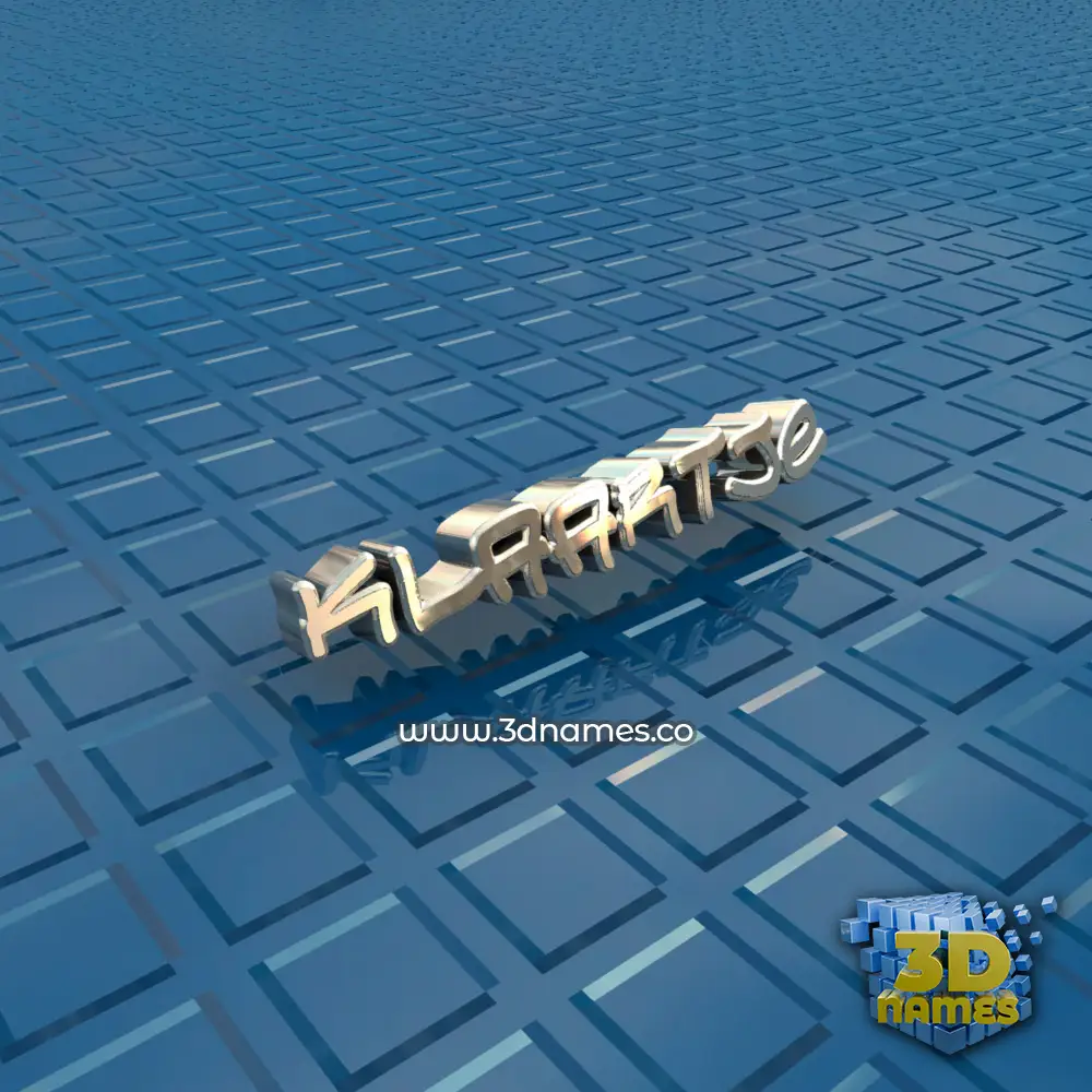 klaartje in Blue Bling style - 3D name wallpaper