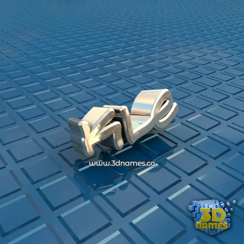 kle in Blue Bling style - 3D name wallpaper