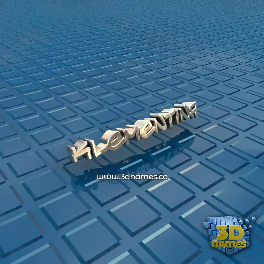 klementina in Blue Bling style - 3D name wallpaper