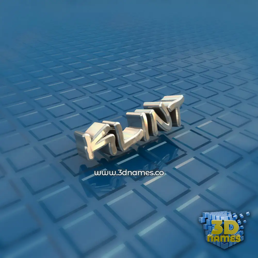 klint in Blue Bling style - 3D name wallpaper