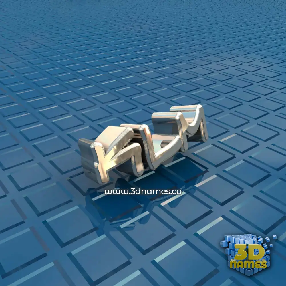 klm in Blue Bling style - 3D name wallpaper