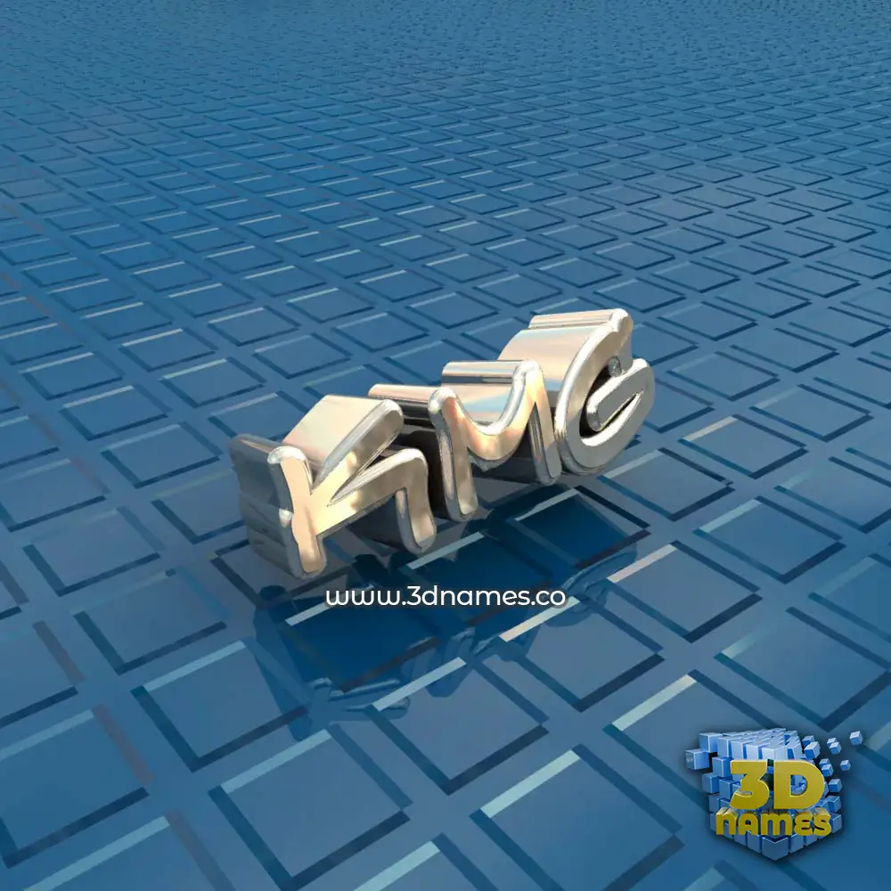 kmg in Blue Bling style - 3D name wallpaper