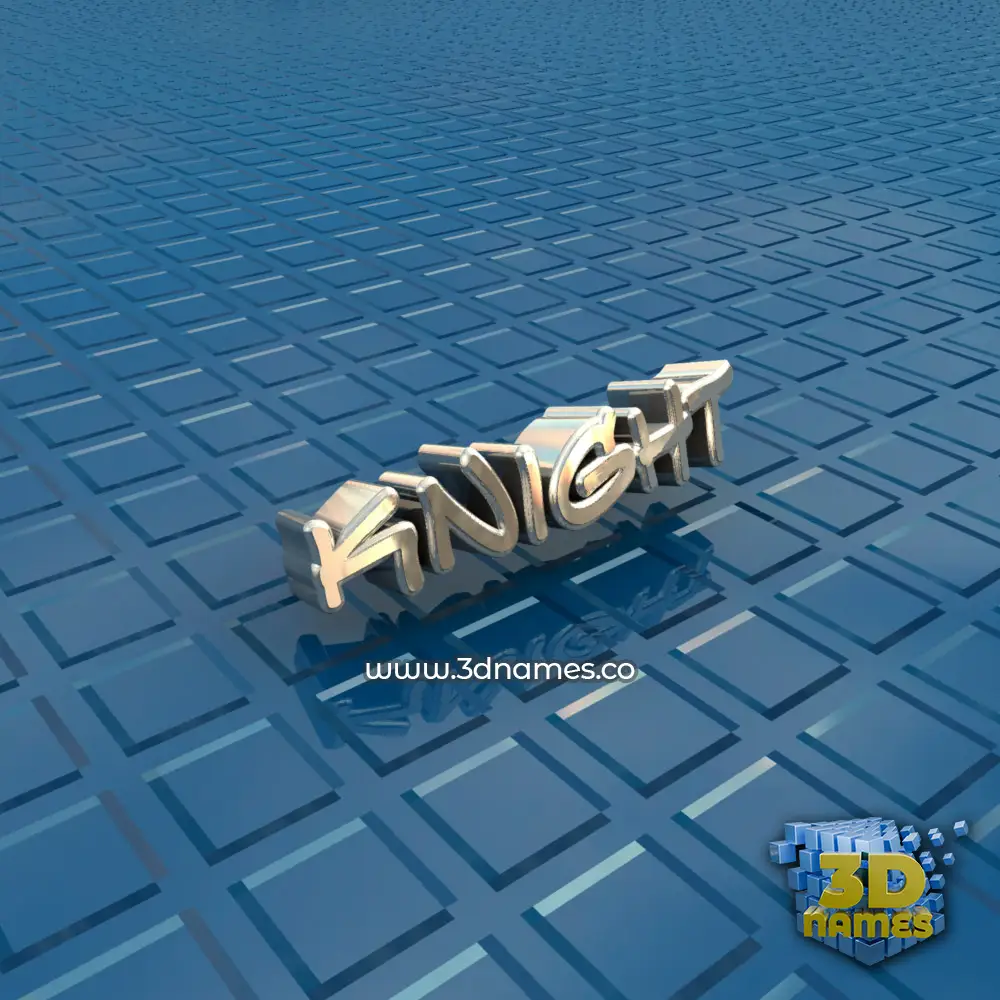 knight in Blue Bling style - 3D name wallpaper
