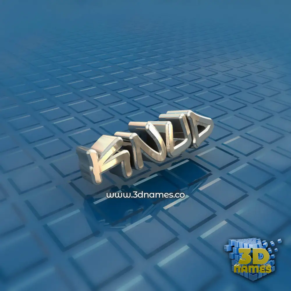 knud in Blue Bling style - 3D name wallpaper