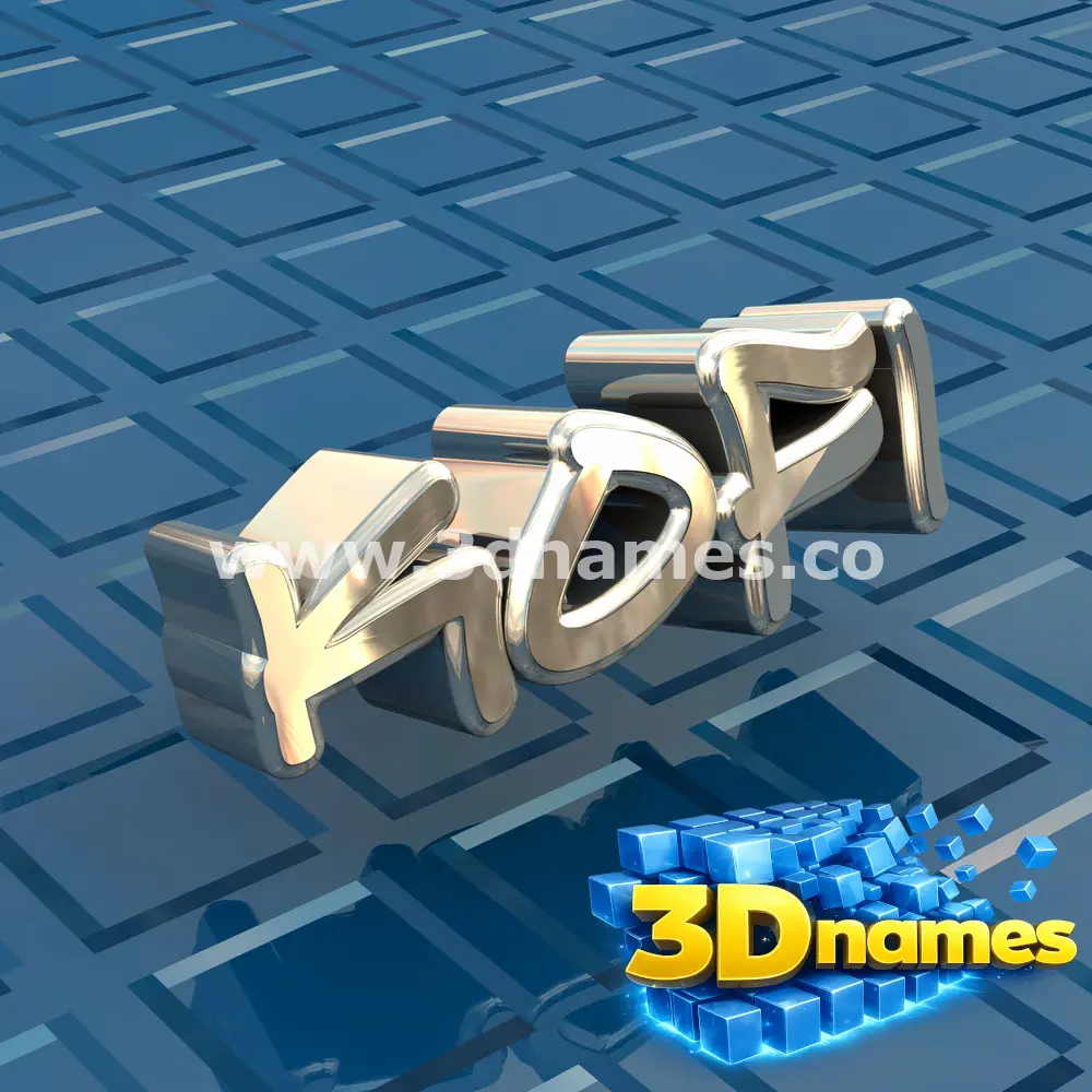 kofi in Blue Bling style - 3D name wallpaper