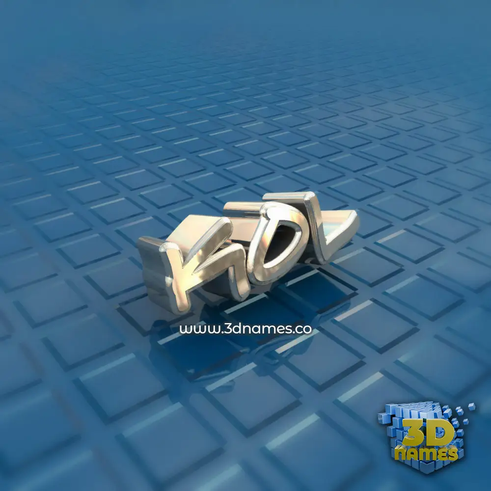 kol in Blue Bling style - 3D name wallpaper