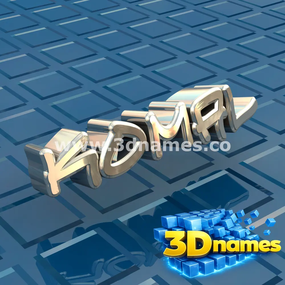 komal in Blue Bling style - 3D name wallpaper