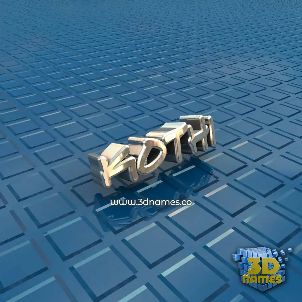 kothi in Blue Bling style - 3D name wallpaper