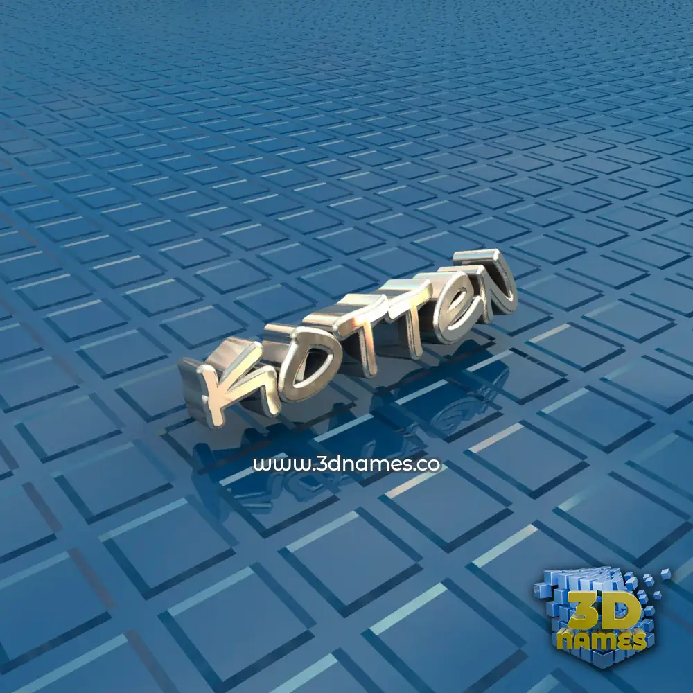 kotten in Blue Bling style - 3D name wallpaper