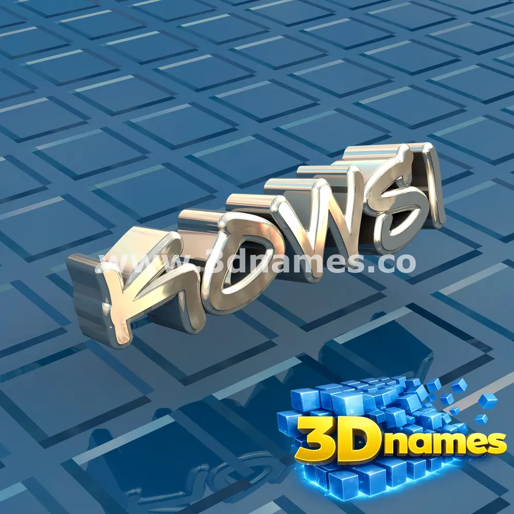 kowsi in Blue Bling style - 3D name wallpaper