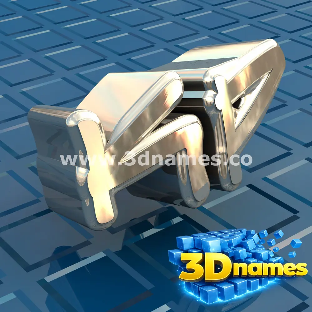 kp in Blue Bling style - 3D name wallpaper