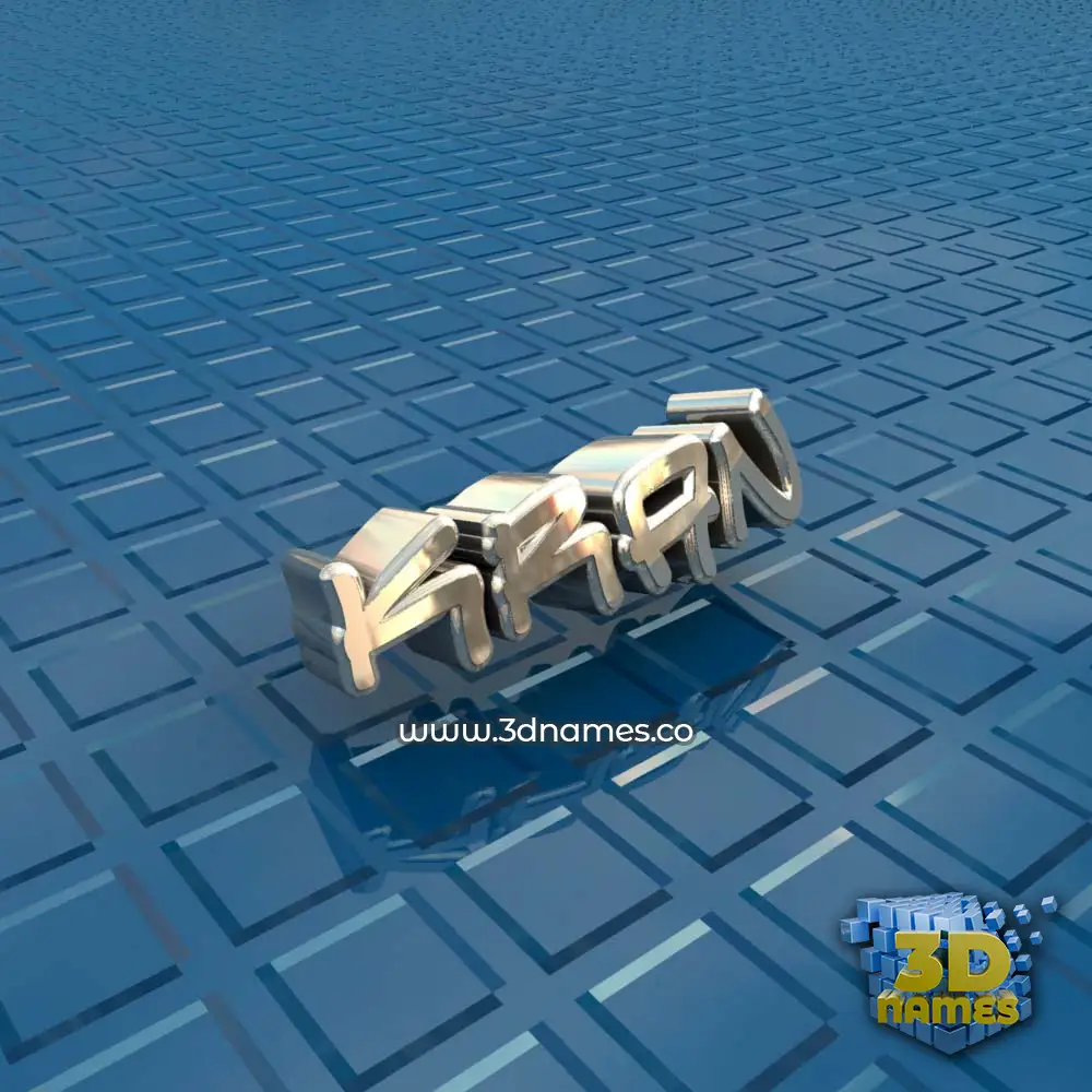 kran in Blue Bling style - 3D name wallpaper