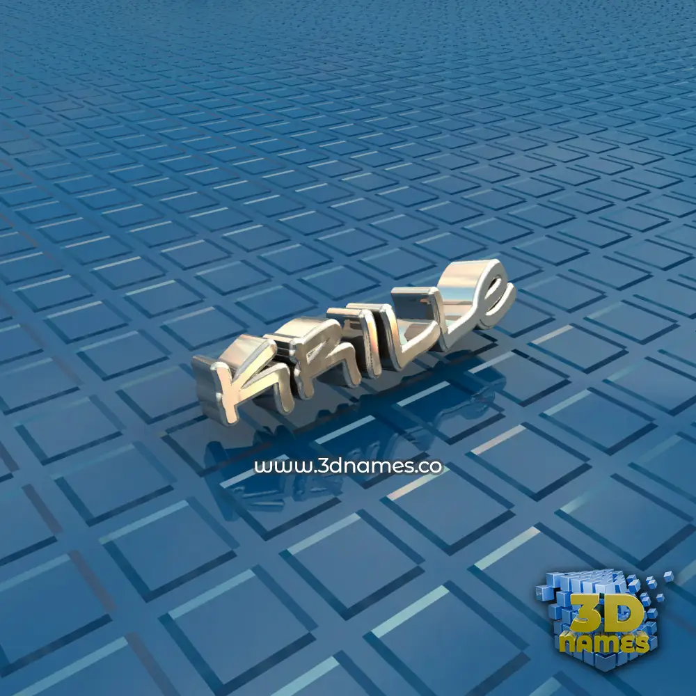 krille in Blue Bling style - 3D name wallpaper