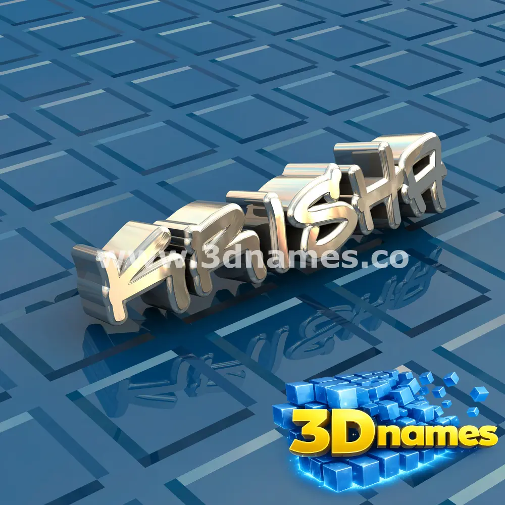 krisha in Blue Bling style - 3D name wallpaper