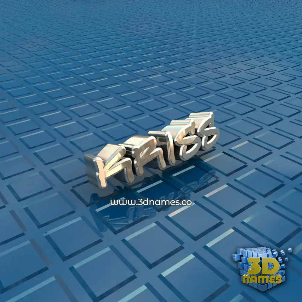 kriss in Blue Bling style - 3D name wallpaper