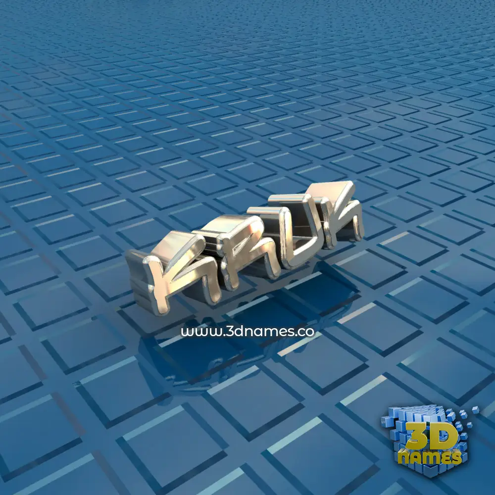 kruk in Blue Bling style - 3D name wallpaper